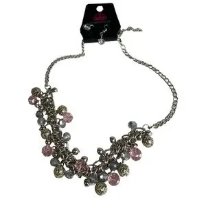 paparazzi Jewelry Party Spree Pink Necklace With Earrings